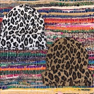 Animal print beanies